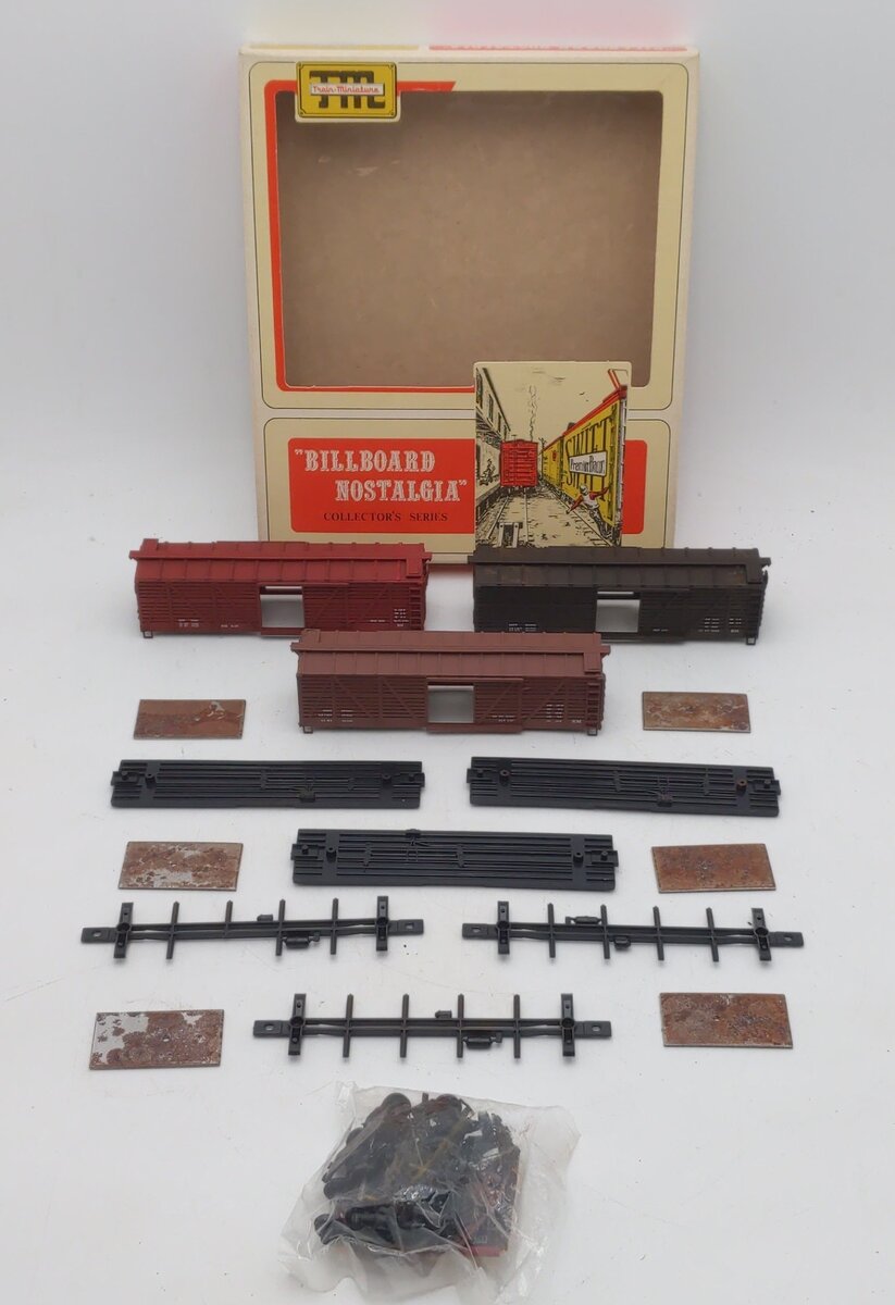 Train Miniature 8713 HO Stock Car Kit - 3 Car Set EX/Box