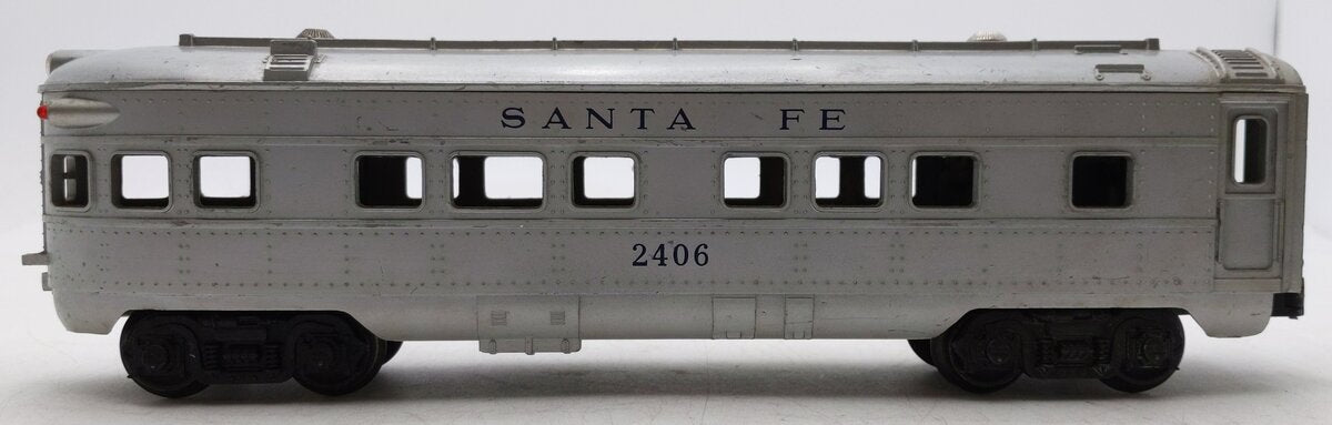 Lionel O Gauge Vintage Santa Fe Observation Car #2406 VG