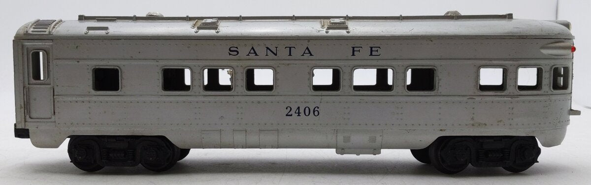 Lionel O Gauge Vintage Santa Fe Observation Car #2406 VG