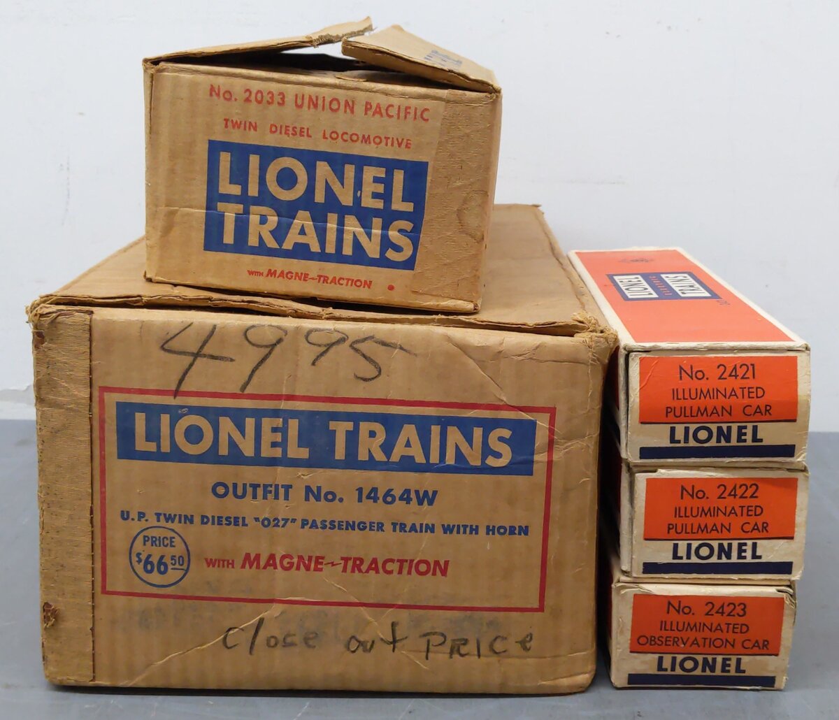 Lionel 1464W Vintage O 2032 Passenger Train Set w/ 2032AA Set, 2421, 2422 & 242 EX/Box