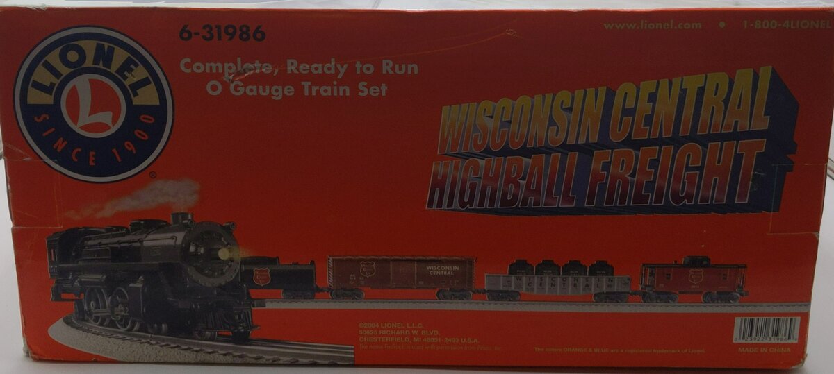 Lionel 6-31986 O Gauge Wisconsin Central Highball Steam Freight Train Set LN/Box