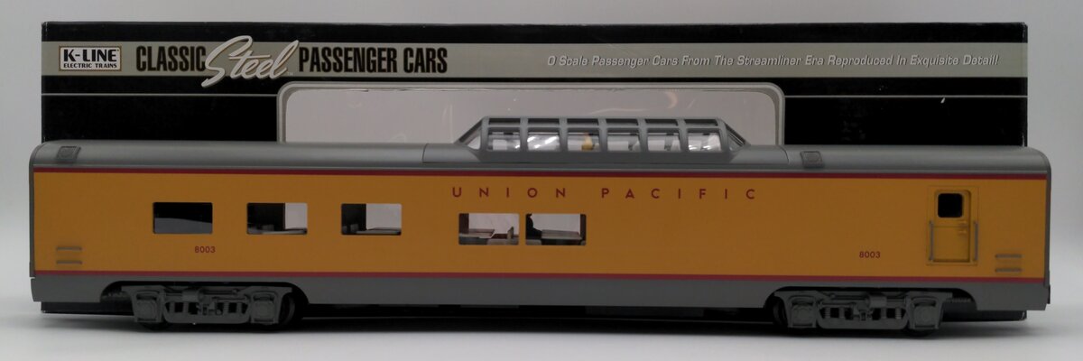 K-Line K4690-38003 O Gauge Union Pacific 18" Aluminum Vista Dome Diner Car #8003 EX/Box
