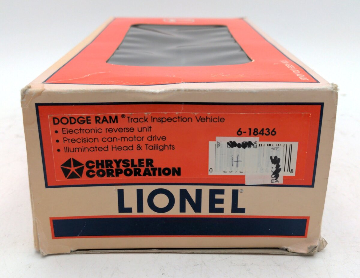 Lionel 6-18436 O Gauge New York Central Dodge Ram Track Inspection Truck EX/Box