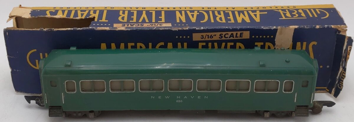American Flyer 650 Vintage S New Haven Green Pullman Passenger Car VG/Box