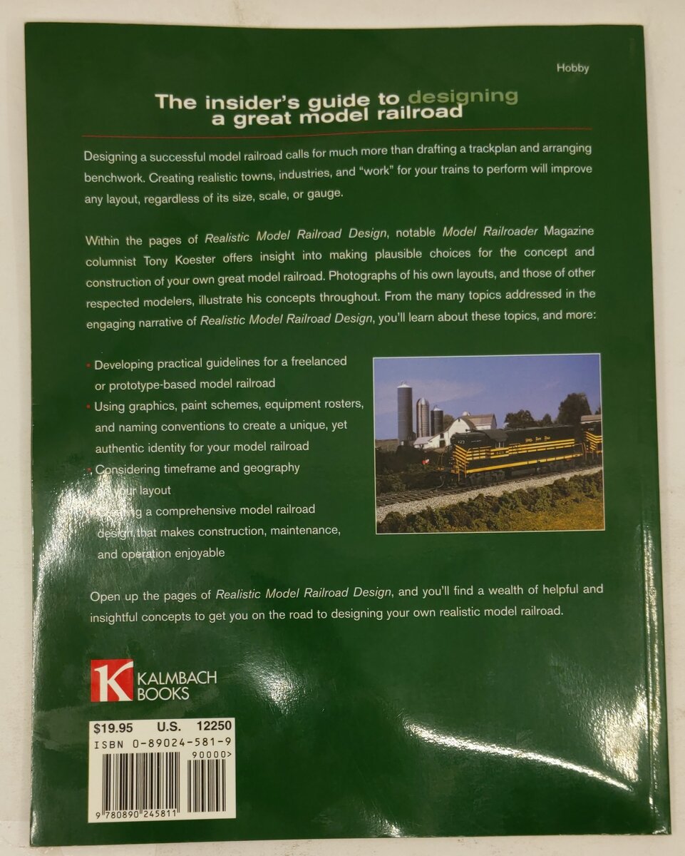 Realistic Model Railroad Design Paperback Book By Tony Koester VG