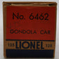 Lionel 6462 Vintage O Gauge New York Central Black Gondola w/No Load VG/Box
