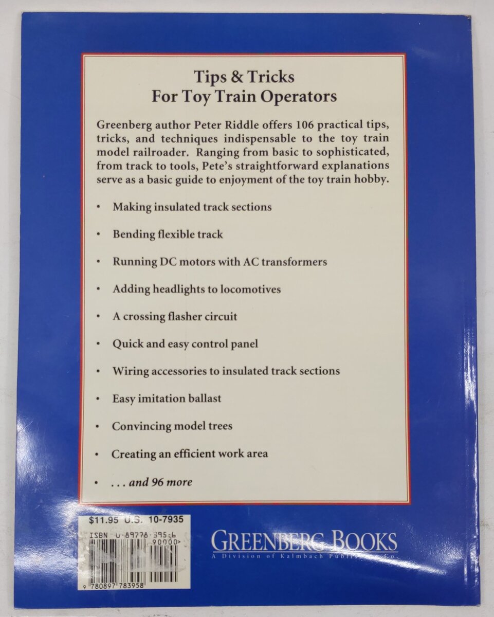 Tips and Tricks for Toy Train Operators Paperback Book By Peter H. Riddle VG