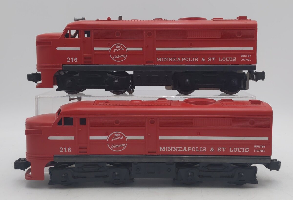 Lionel 216 Vintage O Minneapolis & St. Louis AA Alco Diesel Locomotives EX