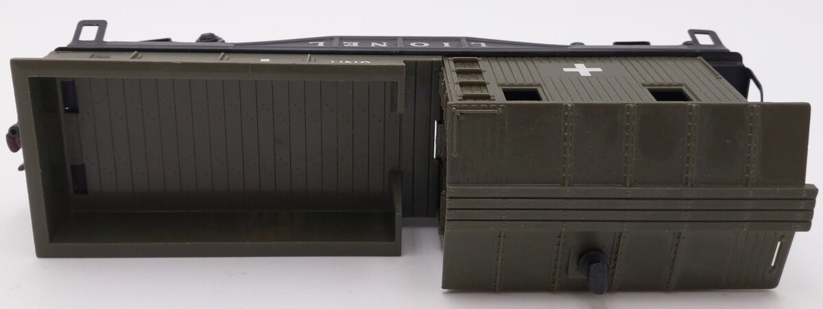 Lionel 6824 Vintage O Olive Drab U.S.M.C. Rescue Caboose w/Custom Black Base VG