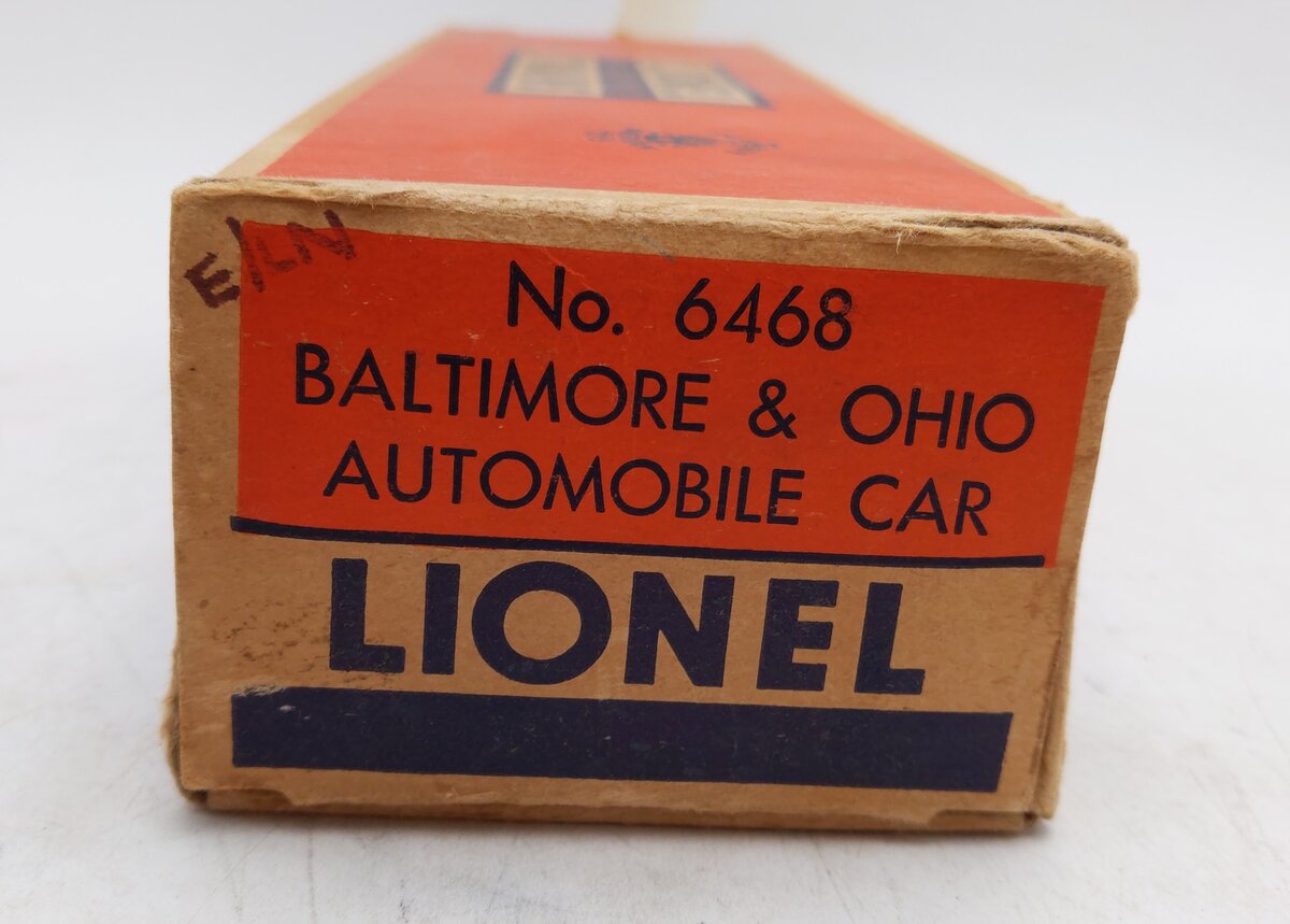 Lionel 6468 Vintage O Baltimore & Ohio Tuscan Double Door Boxcar - Rare EX/Box