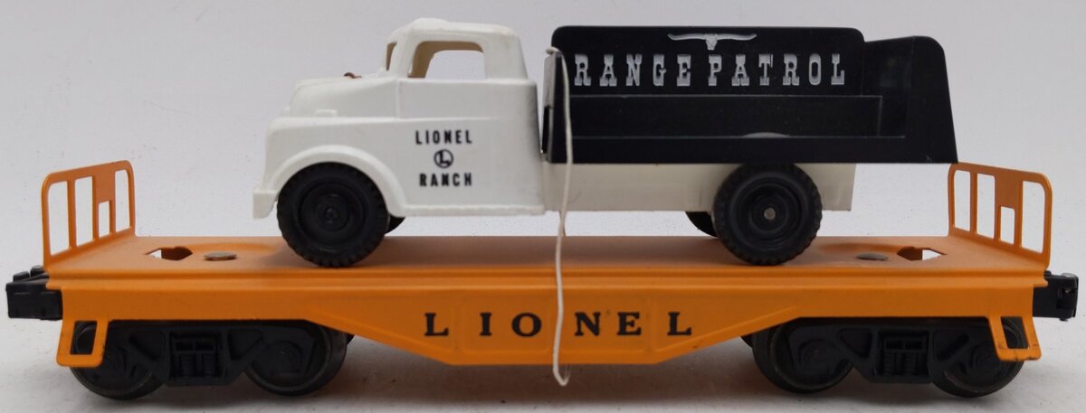 Lionel 6151 Vintage O Flatcar with Range Patrol Truck VG