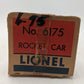 Lionel 6175 Vintage O Black Flatcar with US Navy Rocket VG/Box