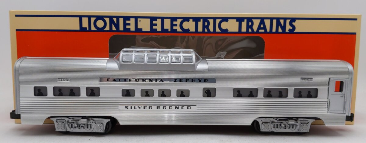 Lionel 6-19123 O Gauge California Zephyr "Silver Bronco" Aluminum Vista Dome Car EX/Box