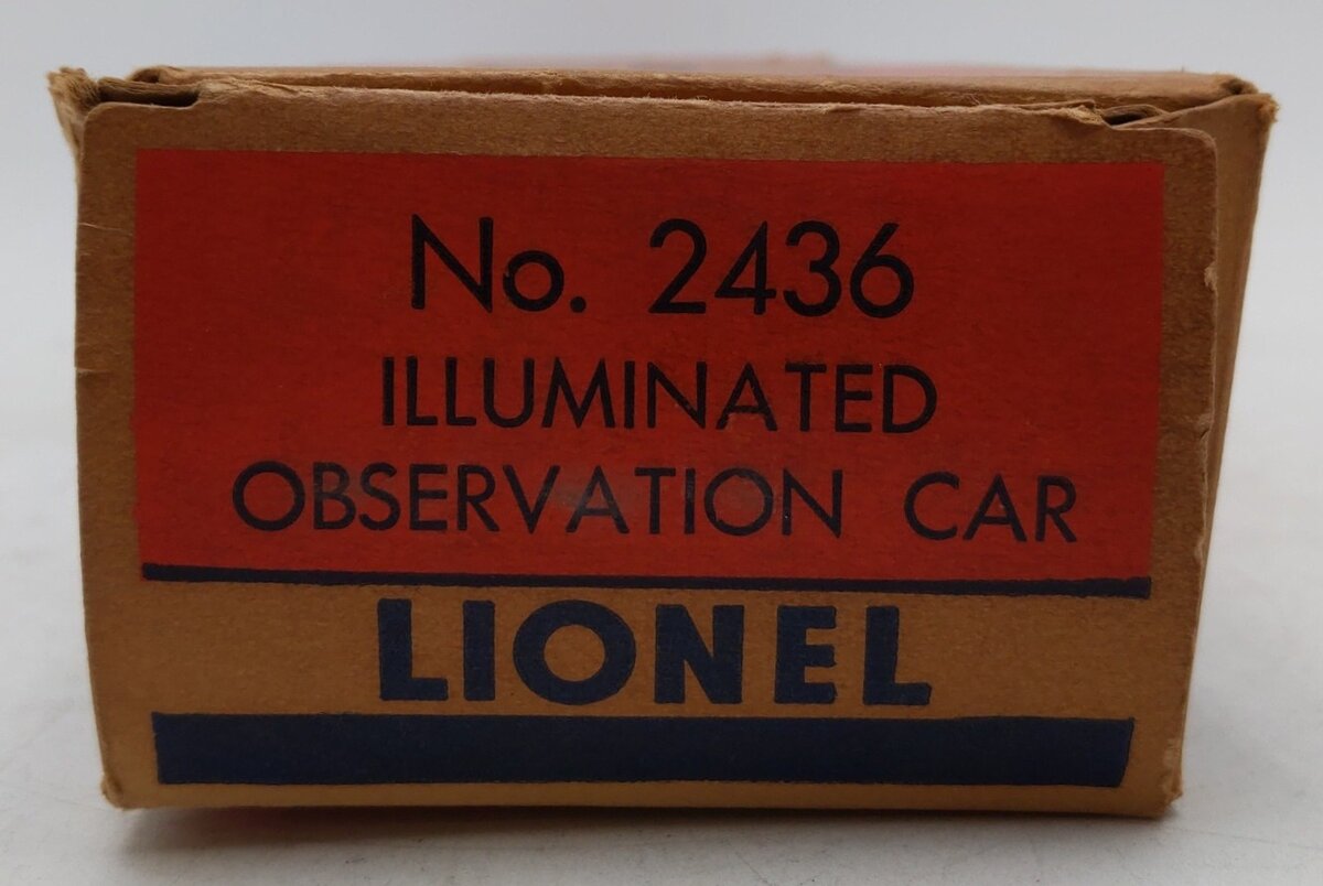 Lionel 2436 Vintage O Lionel Lines Illuminated Summit Observation Car VG/Box