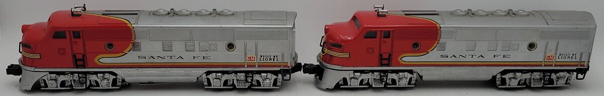 Lionel 2343 Vintage O Gauge Santa Fe F3 AA Diesel Locomotive Set EX