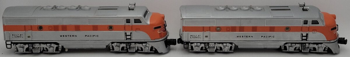 Lionel 2345 Vintage O Western Pacific F3 AA Diesel Locomotive Set VG
