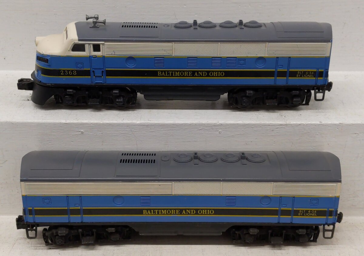 Lionel 2368 Vintage O Baltimore & Ohio F3 AB Diesel Locomotives EX