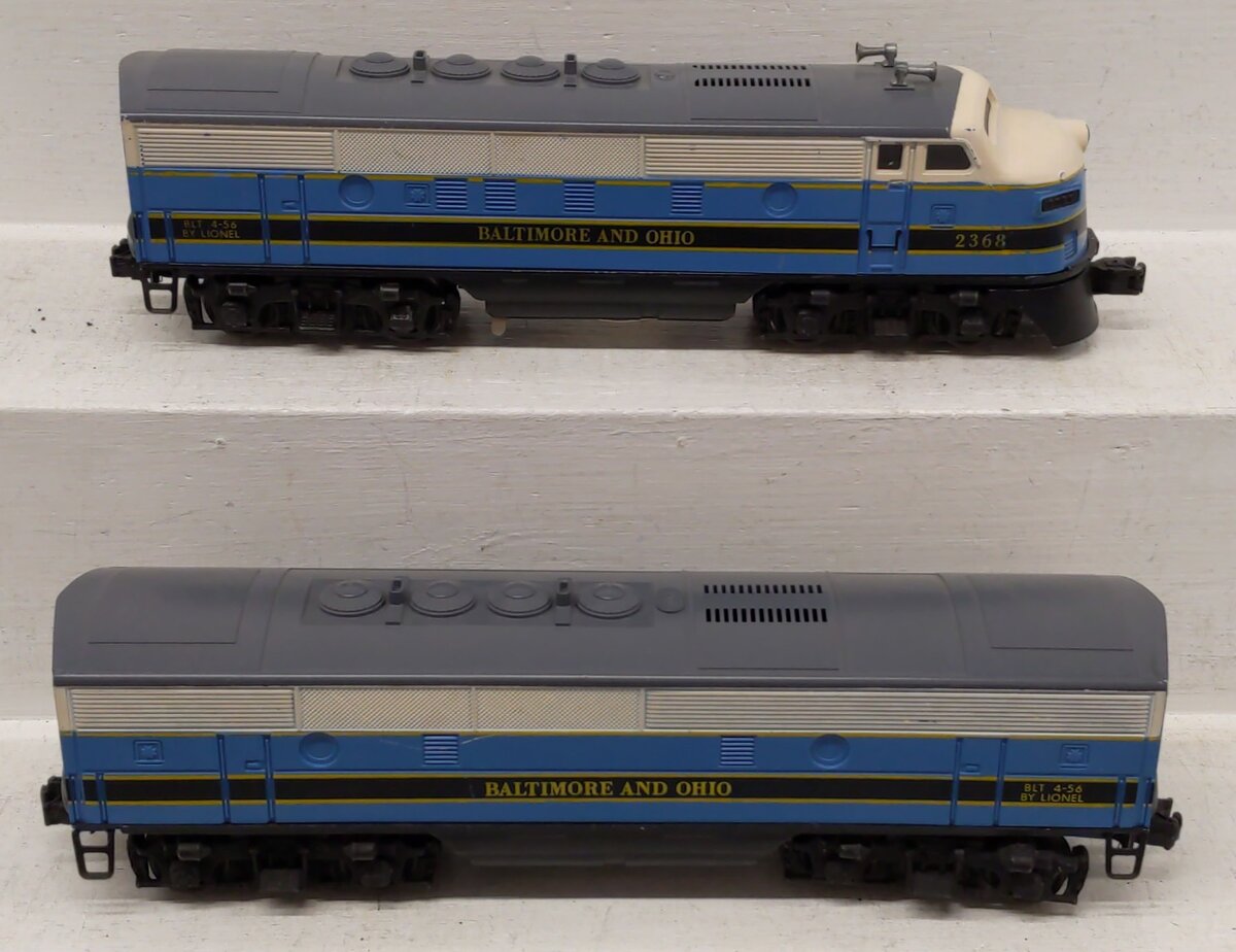 Lionel 2368 Vintage O Baltimore & Ohio F3 AB Diesel Locomotives EX