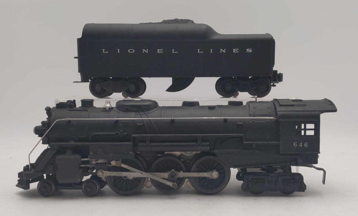Lionel 646 Vintage O 4-6-4 Die-Cast Steam Locomotive & 2046W Whistle Tender VG