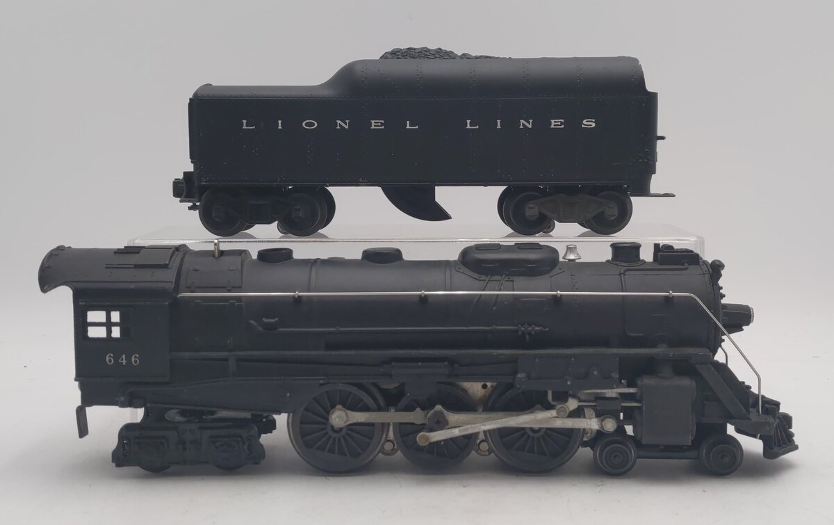 Lionel 646 Vintage O 4-6-4 Die-Cast Steam Locomotive & 2046W Whistle Tender VG