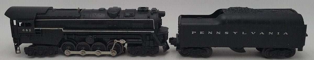 Lionel 682 Vintage O Postwar PRR 6-8-6 Steam Locomotive w/2046W-50 Tender EX