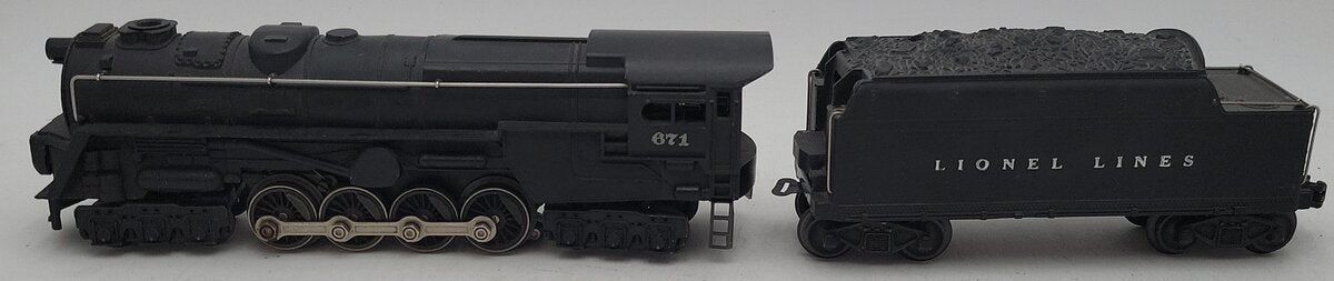 Lionel 671 Vintage O 6-8-6 Die-Cast Steam Turbine Locomotive w/671W Tender VG
