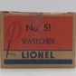 Lionel 51 Vintage O Navy Yard Turbine Powered Diesel Switcher EX/Box