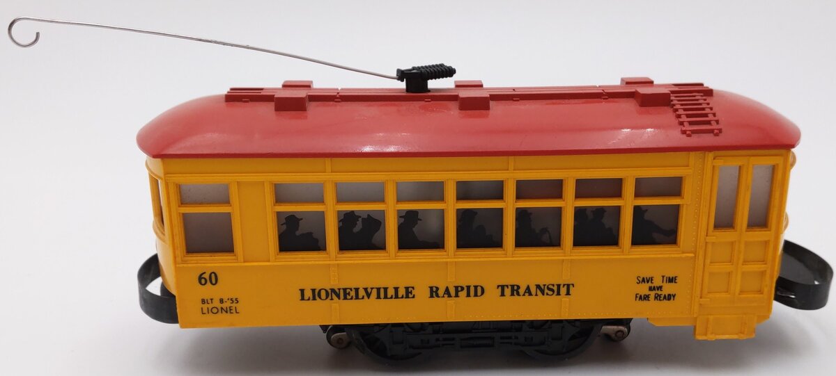 Lionel 60 Vintage O Gauge Postwar Lionelville Trolley with Black Lettering