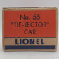 Lionel 55 Vintage O Gauge Postwar Pennsylvania Railroad Operating Tie-Jector Car EX/Box