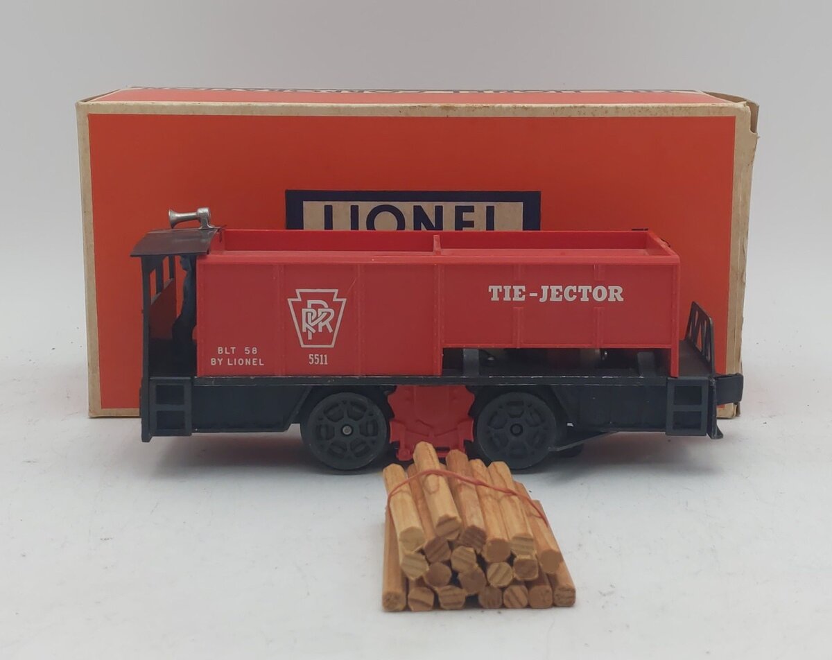 Lionel 55 Vintage O Gauge Postwar Pennsylvania Railroad Operating Tie-Jector Car EX/Box