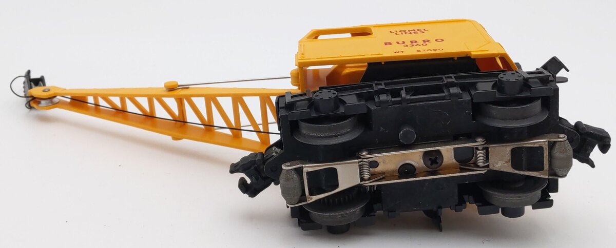 Lionel 3360 Vintage O Gauge Postwar Operating Burro Crane Car EX
