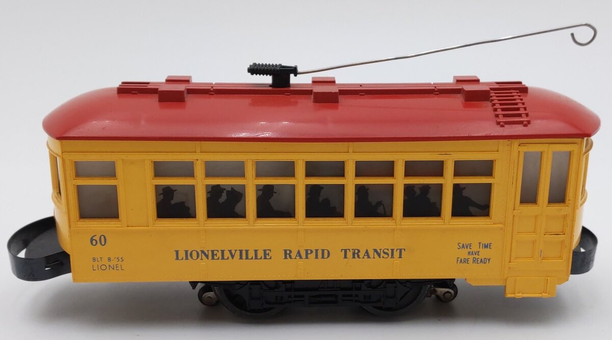 Lionel 60 Vintage O Lionelville Motorized Rapid Transit Trolley VG