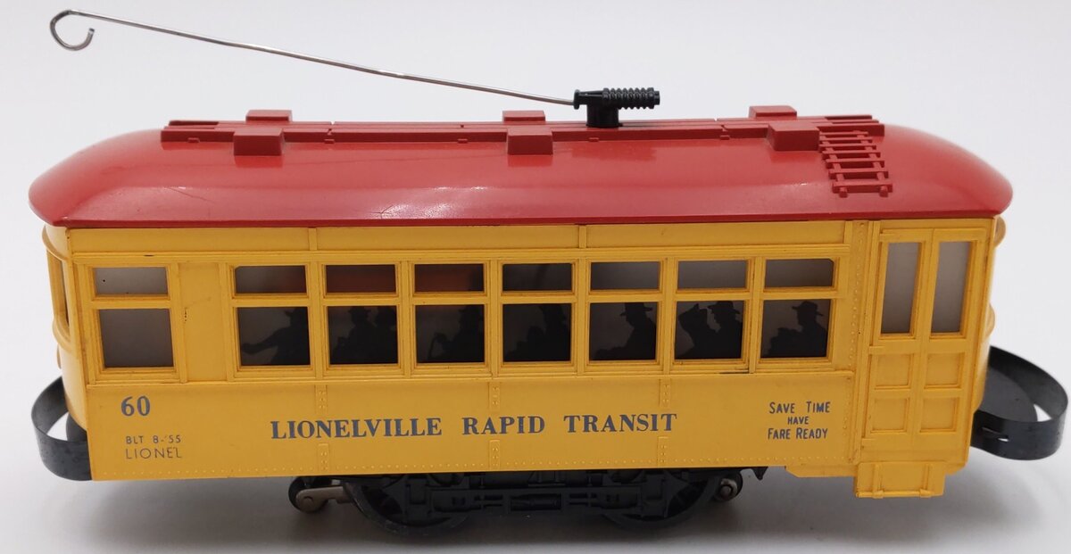 Lionel 60 Vintage O Lionelville Motorized Rapid Transit Trolley VG