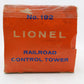 Lionel 192 Vintage O Operating Control Tower VG/Box