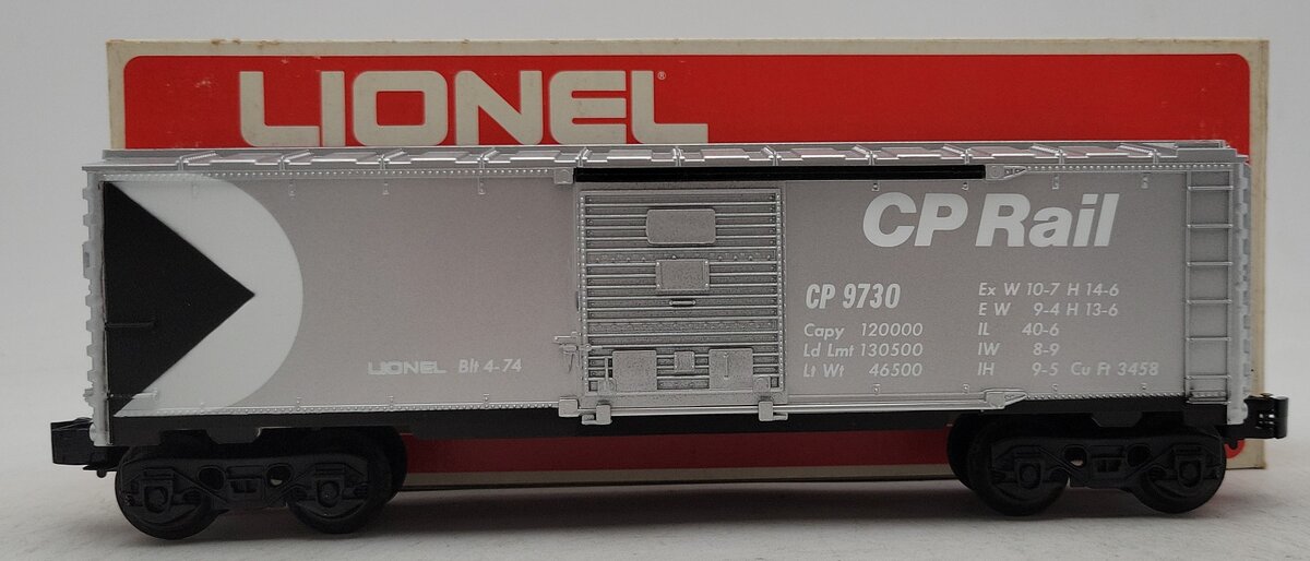 Lionel 6-9730 O Gauge CP Rail Boxcar - White Letter Version EX/Box