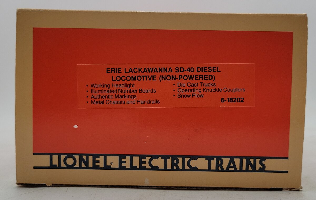 Lionel 6-18202 O Erie Lackawanna SD-40 Non-Powered Diesel Locomotive #8459 EX/Box