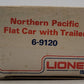 Lionel 6-9120 Northern Pacific Flatcar w/ 2 Vans EX/Box