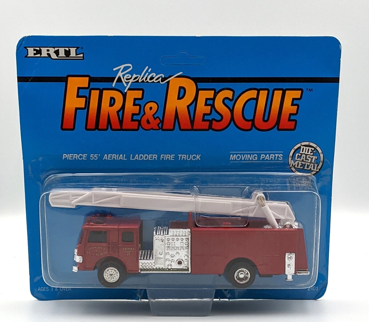 Ertl 2401 1:64 Fire & Rescue Pierce '55 Aerial Ladder Fire Truck MT/Box