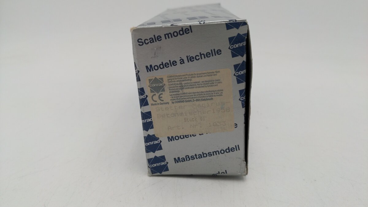 Conrad 1033 1:50 Scale Blue/Gray Magirus Stetter Cement Mixer Die Cast Metal EX/Box