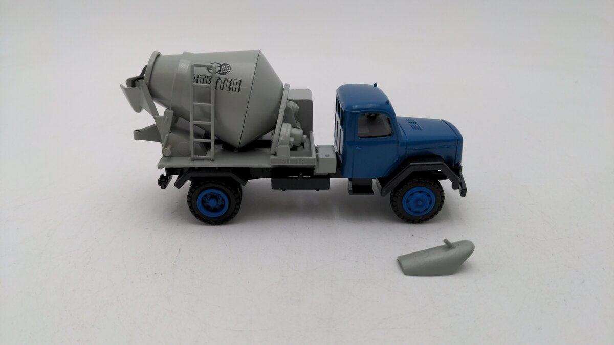 Conrad 1033 1:50 Scale Blue/Gray Magirus Stetter Cement Mixer Die Cast Metal EX/Box