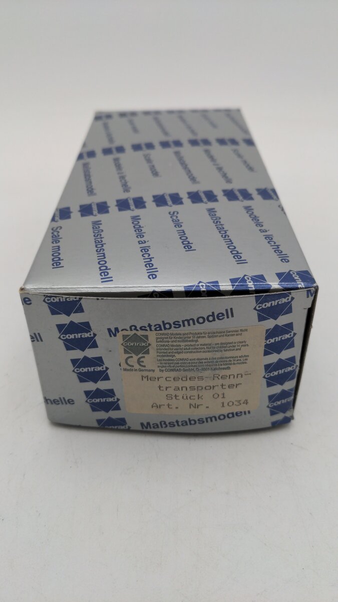 Conrad 1034 1:43 Scale Mercedes Benz 1955 Race Car Renn Transporter W/2 Ramps VG/Box