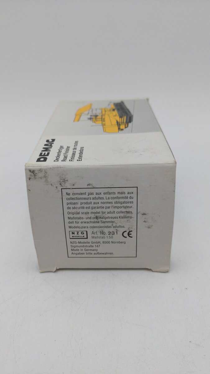 NZG 231 1:50 Scale Die-Cast Demag Road Finisher Asphalt Paver Die Cast Model EX/Box