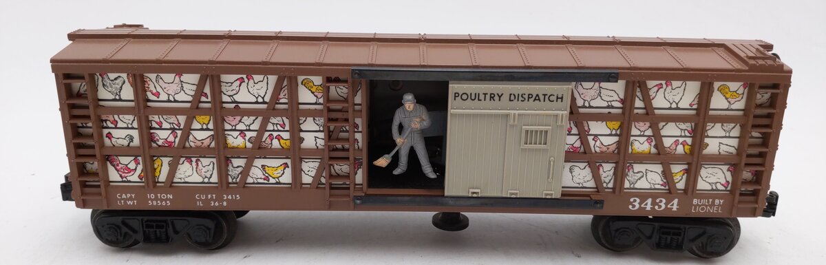 Lionel 3434 Vintage O Operating Chicken Sweeper Car EX/Box
