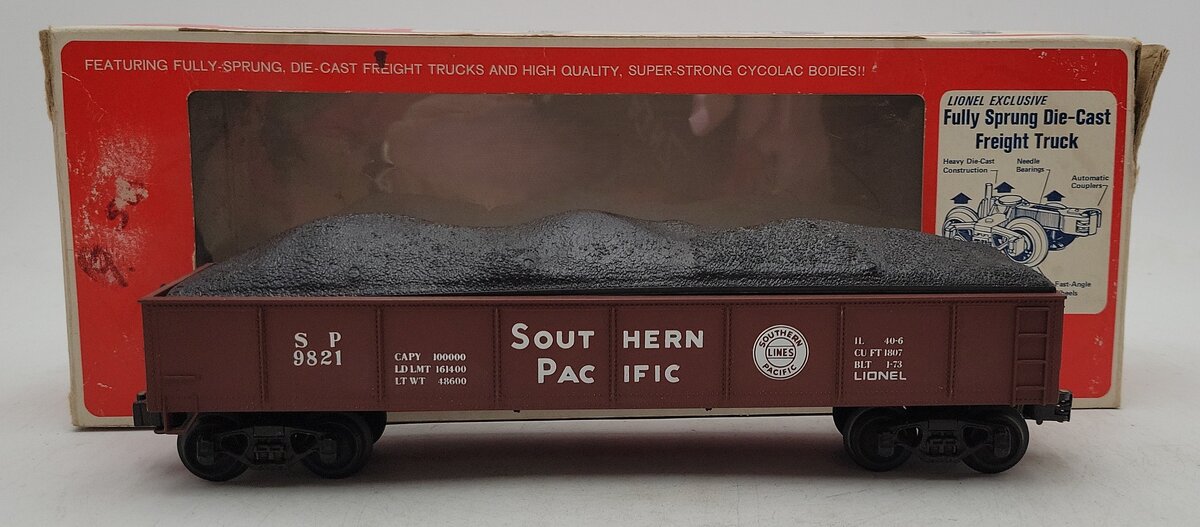Lionel 6-9821 O Gauge Southern Pacific Gondola w/ Load EX/Box