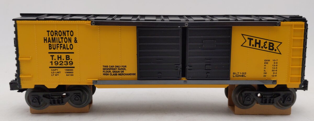 Lionel 6-19239 O Gauge Toronto, Hamilton, & Buffalo Double-Door Boxcar EX/Box
