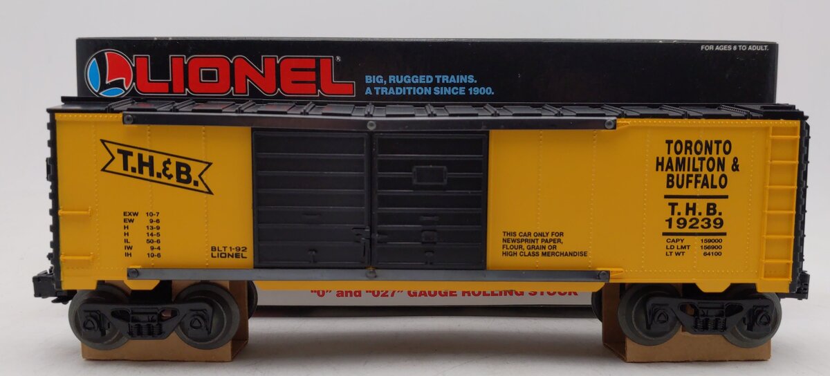 Lionel 6-19239 O Gauge Toronto, Hamilton, & Buffalo Double-Door Boxcar EX/Box