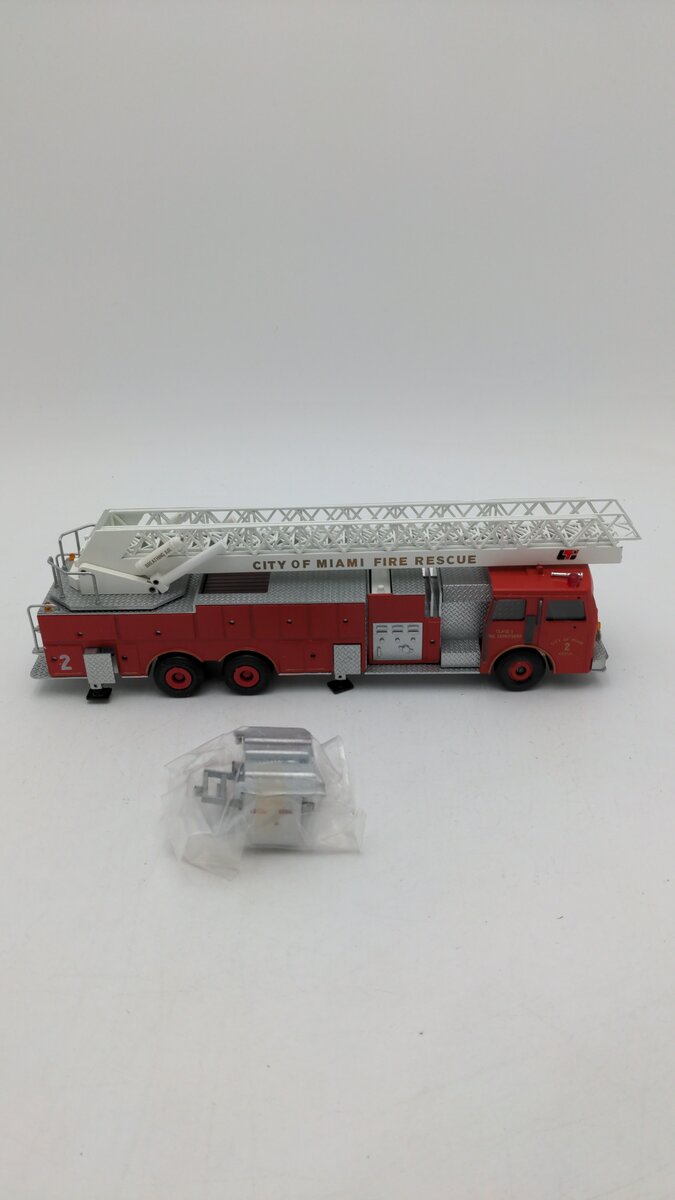 Conrad 5509 1:43 Scale City Of Miami Fire Rescue 2 Aerial Ladder Truck Die Cast EX/Box