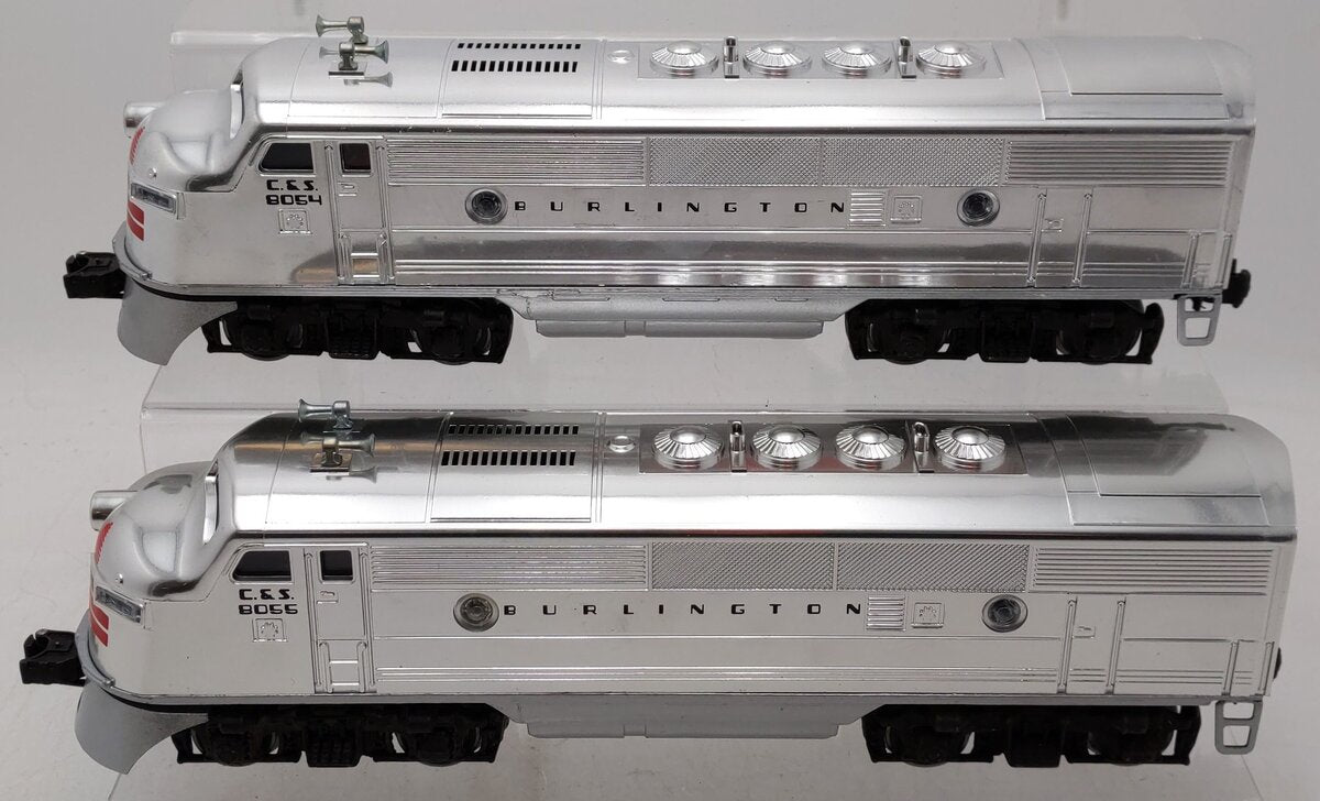 Lionel 6-8054 O Burlington F-3 A Chrome Diesel Locomotive #8054 EX/Box