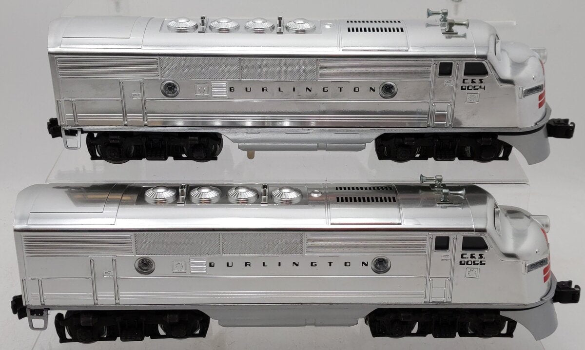 Lionel 6-8054 O Burlington F-3 A Chrome Diesel Locomotive #8054 EX/Box