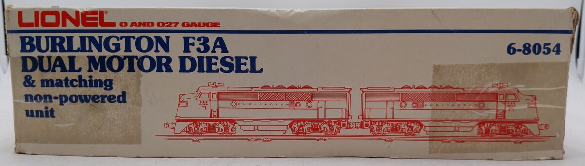 Lionel 6-8054 O Burlington F-3 A Chrome Diesel Locomotive #8054 EX/Box
